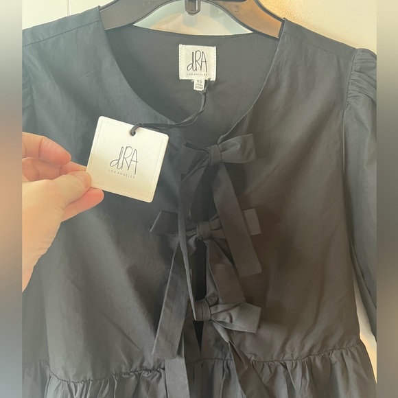 NWT dRA Los Angeles Puff Sleeve Babydoll Dress with Front Ties - Picture 5 of 12